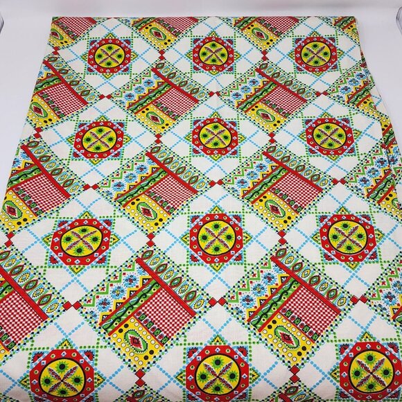 Upholstery Fabric Geometric Cotton Multi-color Groovy 44" Wide 6 Yards VTG - Picture 4 of 6
